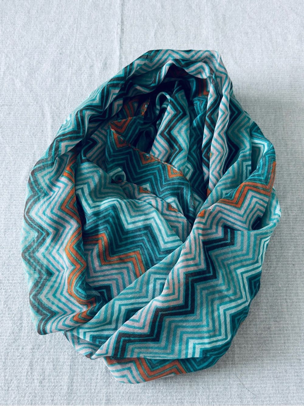Chevron Teal Multi Lightweight Infinity Scarf Accessory